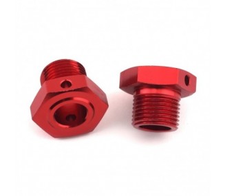 Ricambi RC Auto - ARRMA Ruota in alluminio esagonale 17mm 14,6mm di spessore rosso (2) - ARA311035 - FLASH RC