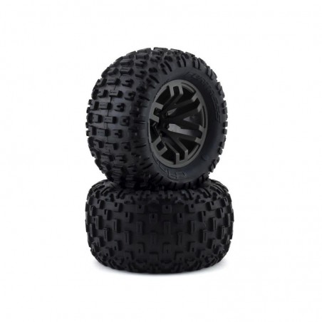 Recambios para coches RC - ARRMA Dboots Fortress MT Juego de neumáticos pegados Gun Metal (2) - ARA550086 - FLASH RC