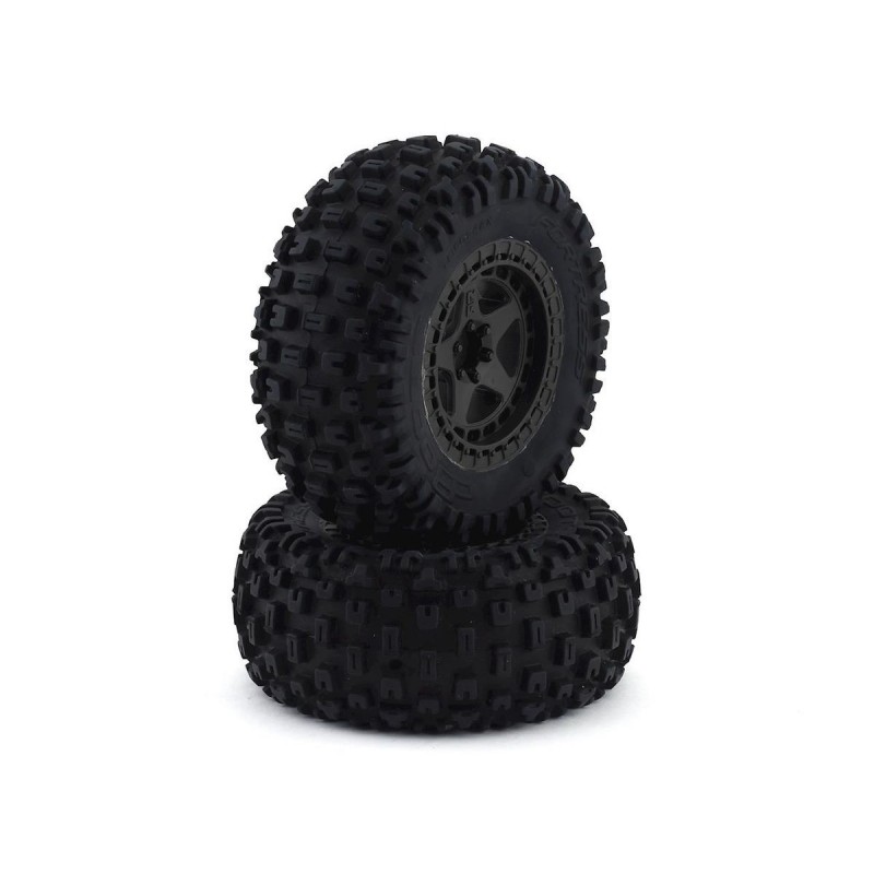 RC Car Parts - ARRMA Dboots Fortress SC Tire Set Glued Gun Metal (2) - ARA550087 - FLASH RC
