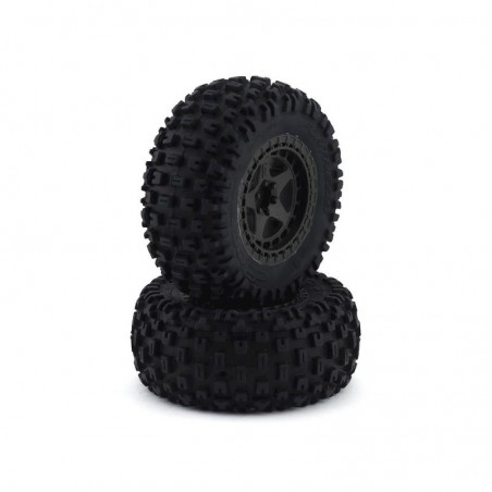 RC Car Parts - ARRMA Dboots Fortress SC Tire Set Glued Gun Metal (2) - ARA550087 - FLASH RC