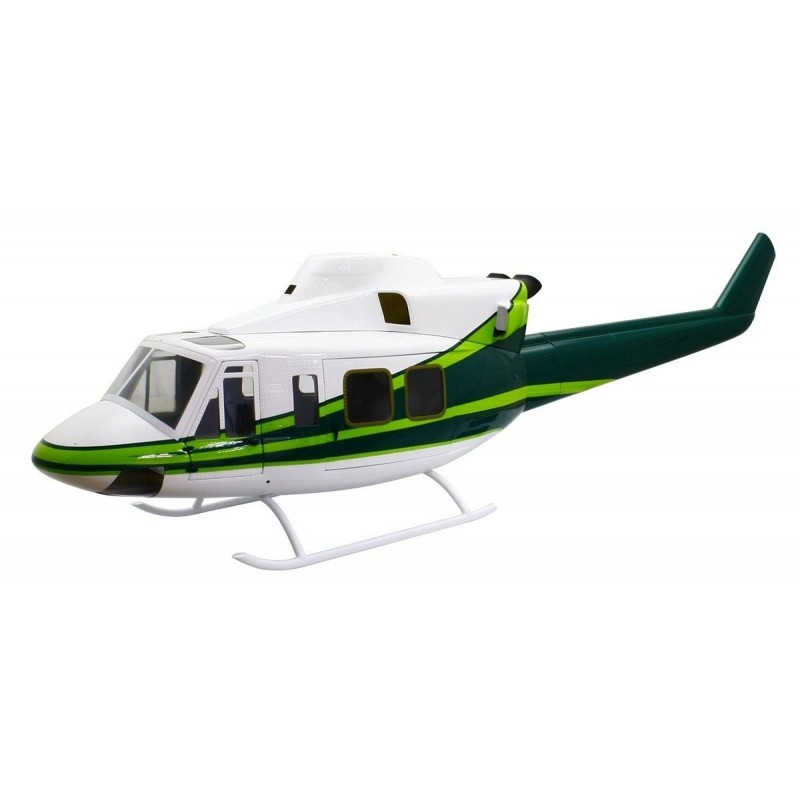 Rumpf, Zubehör Helikopter - Bell 412 Compactor Klasse 800 Weiß - Grün - FLASH RC