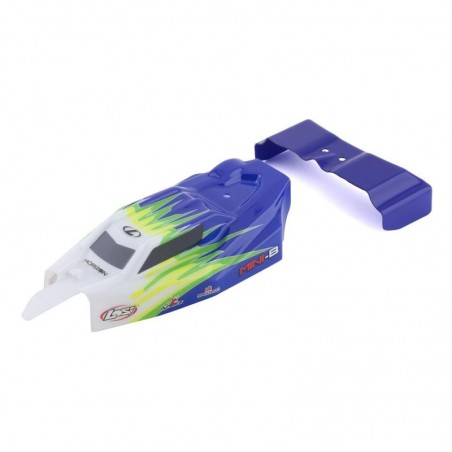 RC Car Parts - LOS210019 - LOS210019 - Body, Wing, Blue/White: Mini-B Losi - FLASH RC