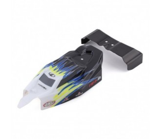 RC Car Parts - LOS210020 - LOS210020 - Body, Wing, Black/White: Mini-B Losi - FLASH RC