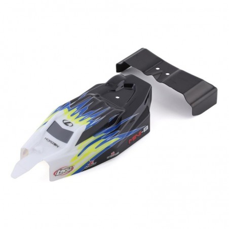 LOS210020 - LOS210020 - Body, Wing, Black/White: Mini-B Losi Losi - FLASH RC