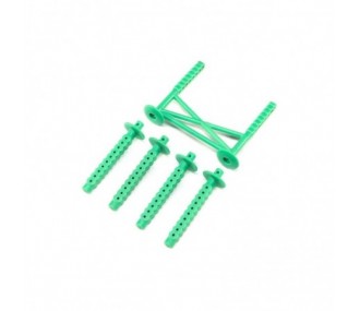 RC Car Parts - LOS241045 - LOS241045 - Rear Body Support and Body Posts, Green: LMT Losi - FLASH RC