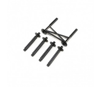 RC Car Parts - LOS241050 - LOS241050 - Soporte trasero y postes de la carrocería, negro: LMT Losi - FLASH RC