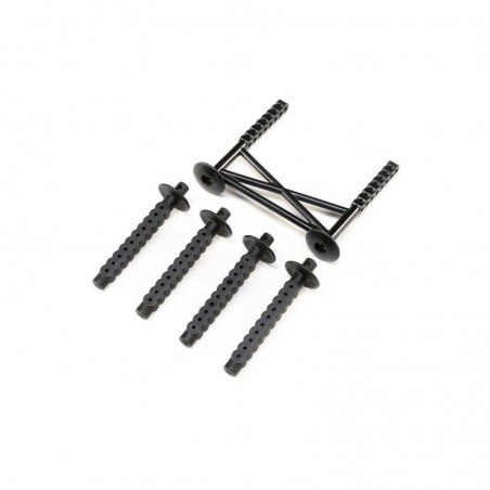 Ricambi RC Auto - LOS241050 - LOS241050 - Supporto corpo posteriore e montanti corpo, nero: LMT Losi - FLASH RC