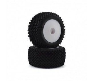Ersatzteile RC-Cars - LOS41013 - LOS41013 - Pin Tires, Rear, Mounted, White (2): Mini-T 2.0 Losi Losi - FLASH RC
