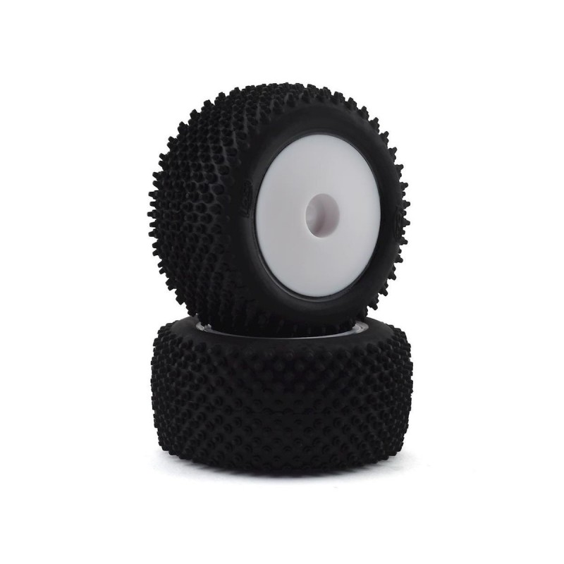 Ricambi per auto RC - LOS41013 - LOS41013 - Pneumatici a spillo, posteriori, montati, bianchi (2): Mini-T 2.0 Losi - FLASH RC