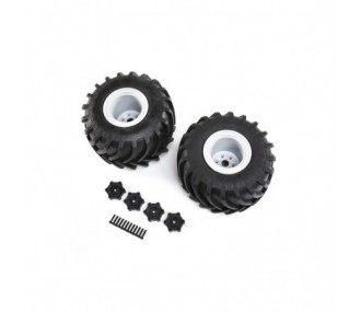 RC Car Parts - LOS43034 - LOS43034 - Mounted Monster Truck Tires, L/R: LMT Losi - FLASH RC