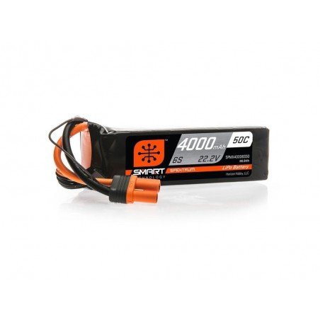 Baterías de propulsión de aviones RC - Smart Lipo 6S 22.2V 4000mAh 50C IC5 Batería Spektrum - FLASH RC