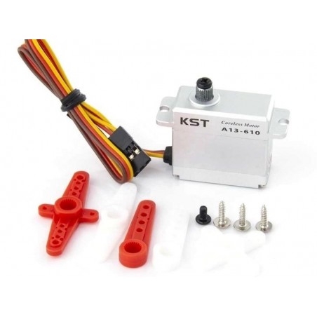 Servos - Servo KST A13-610MG HV 13mm (24g, 9.0kg.cm, 0,10sec/60°) - FLASH RC