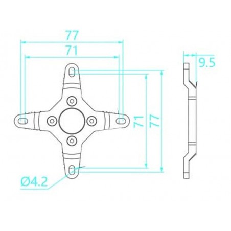Support moteur - Croix de fixation pour moteurs série GA3500R DUALSKY - FLASH RC