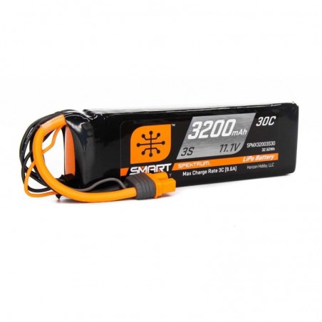 Batterie di propulsione per aerei RC - Smart Lipo 3S 11.1V 3200mAh 30C IC3 Spektrum batteria - FLASH RC