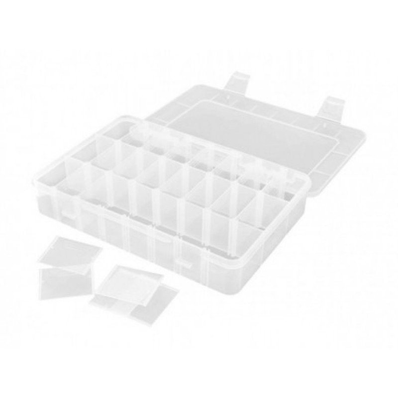 Boîte de rangement 24 compartiments modulables 202x137x40mm - FLASH RC