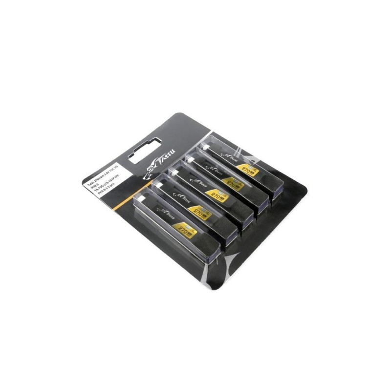 Batteries de propulsion avions RC - Batterie Tattu Lipo 1S HV 3.8V 270mAh 75C JST-PHR 2.0 (Pack de 5 unités) - FLASH RC