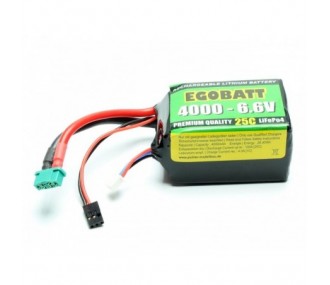 Empfängerakkus - LiFe-Akku EGOBATT 6,6V 4000mAh 25C JR/MPX - FLASH RC