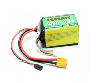 Batteries de réception - Batterie LiFe EGOBATT 9,9V 3000mAh 25C JR/XT60 - FLASH RC