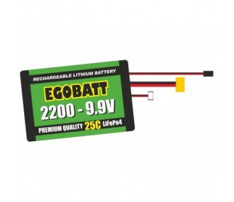 Batterie del ricevitore - EGOBATT 9,9V 2200mAh 25C JR/XT60 LiFe - FLASH RC