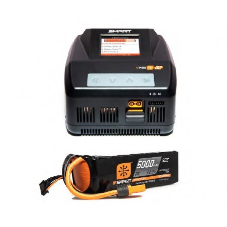 Chargeurs - Chargeur Spektrum Smart S1400 G2 + 1x batterie Smart 6S 5000mAh - FLASH RC
