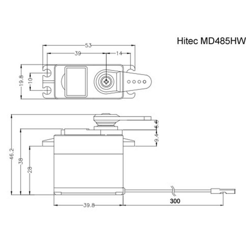 Servos - Standard digital servo Hitec MD485HW (45g, 7kg.cm, 0,15sec/60°) - FLASH RC