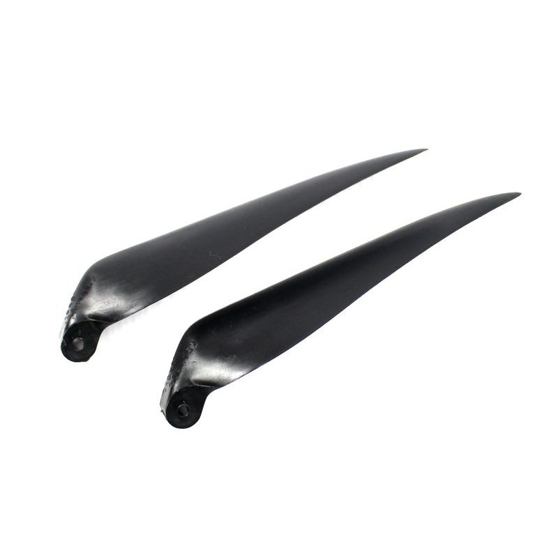 Folding blades - Pair of folding blades 11×8' foot 6mm/ axis 2mm (black plastic) - FLASH RC