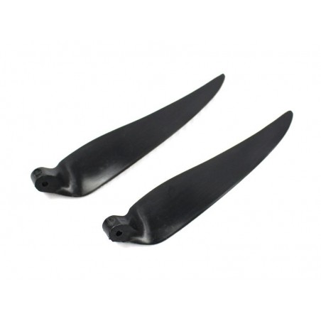 Lame pieghevoli - Coppia di lame pieghevoli 11×8' con piede da 6mm/albero da 2mm (plastica nera) - FLASH RC