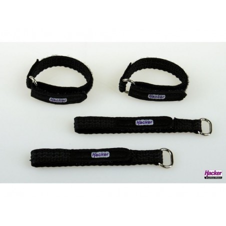 Velcro (bandes, colliers, patchs) - Sangle Velcro antiglissement HackerMotor, 10x150mm - 4pcs - FLASH RC