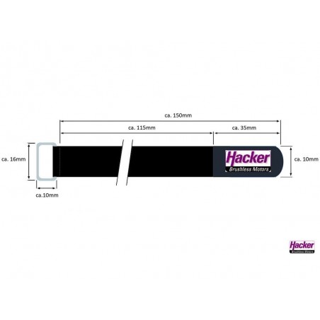 Velcro (tiras, collares, parches) - HackerMotor Velcro antideslizante, 10x150mm - 4pcs - FLASH RC