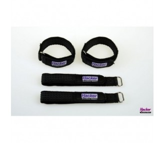 Velcro (bandes, colliers, patchs) - Sangle Velcro antiglissement HackerMotor, 15x200mm - 4pcs - FLASH RC