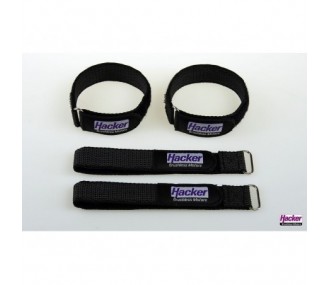 Velcro (bandes, colliers, patchs) - Sangle Velcro antiglissement HackerMotor, 25x300mm - 4pcs - FLASH RC