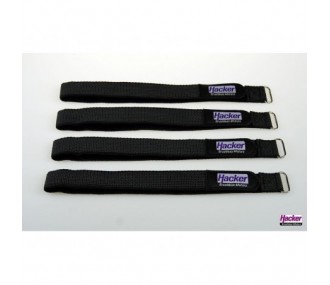 Velcro (bandes, colliers, patchs) - Sangle Velcro antiglissement HackerMotor, 25x500mm - 4pcs - FLASH RC