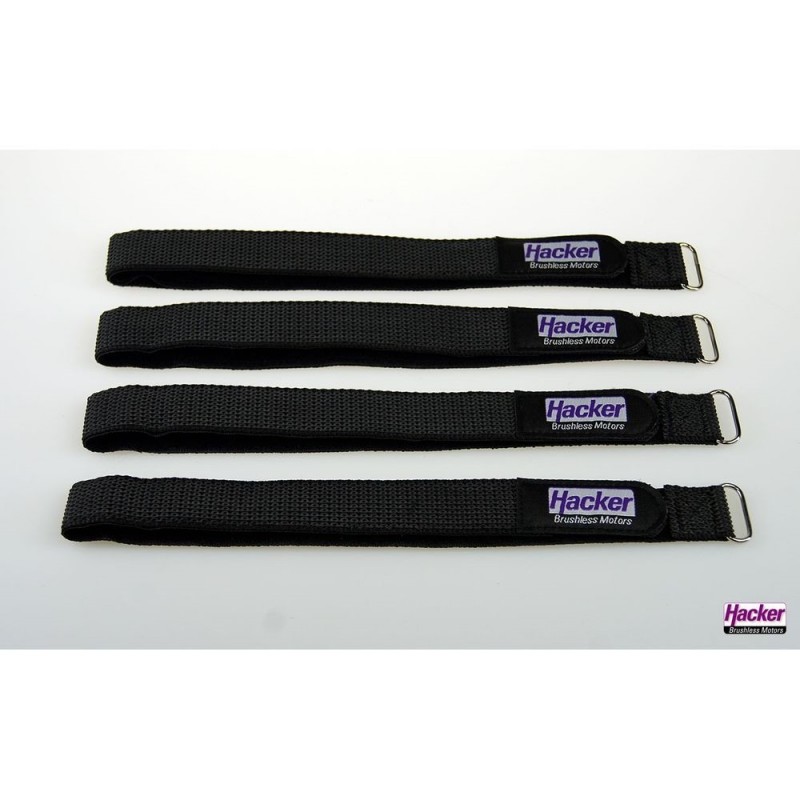 Velcro (bandes, colliers, patchs) - Sangle Velcro antiglissement HackerMotor, 25x500mm - 4pcs - FLASH RC