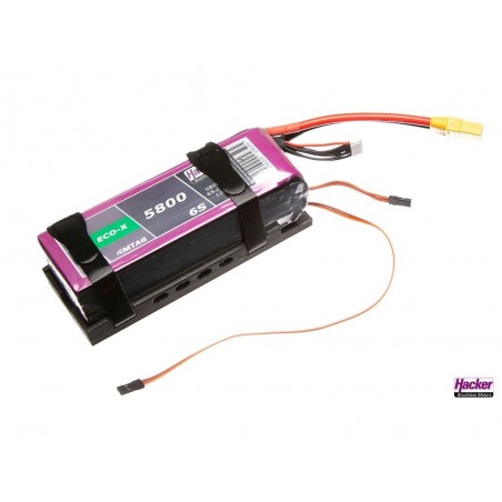 Accessoires batteries et piles - HackerMotor Support pour Batterie TopFuel 5800mAh et Lecteur MTAG - FLASH RC