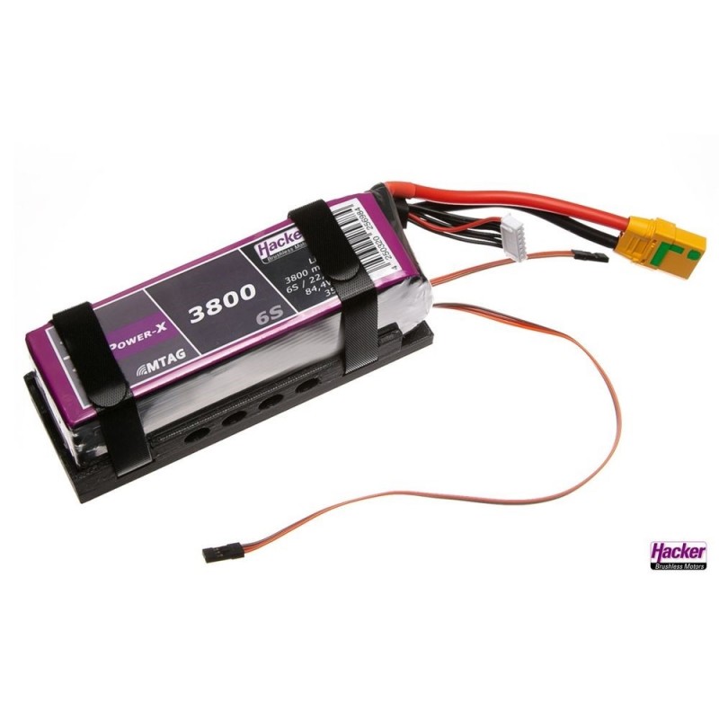 Accessoires batteries et piles - HackerMotor Support pour Batterie TopFuel 3800 à 5000mAh et Lecteur MTAG - FLASH RC