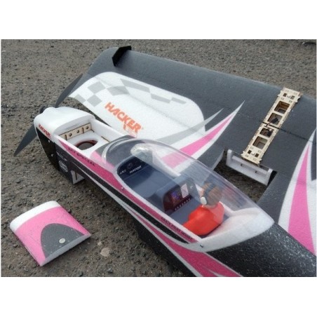 Avión acrobático RC - Hacker modelo MX 2 verde ARF aprox.1.20m - FLASH RC