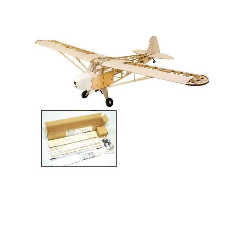 Aeromodello RC - Kit in legno per costruire Piper Cub J3 2020 circa 1,80m - FLASH RC