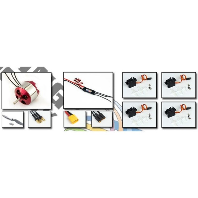 Aeromodelismo RC - Kit de madera para construir Piper Cub J3 2019 aprox.1.20m + Power Pack - FLASH RC