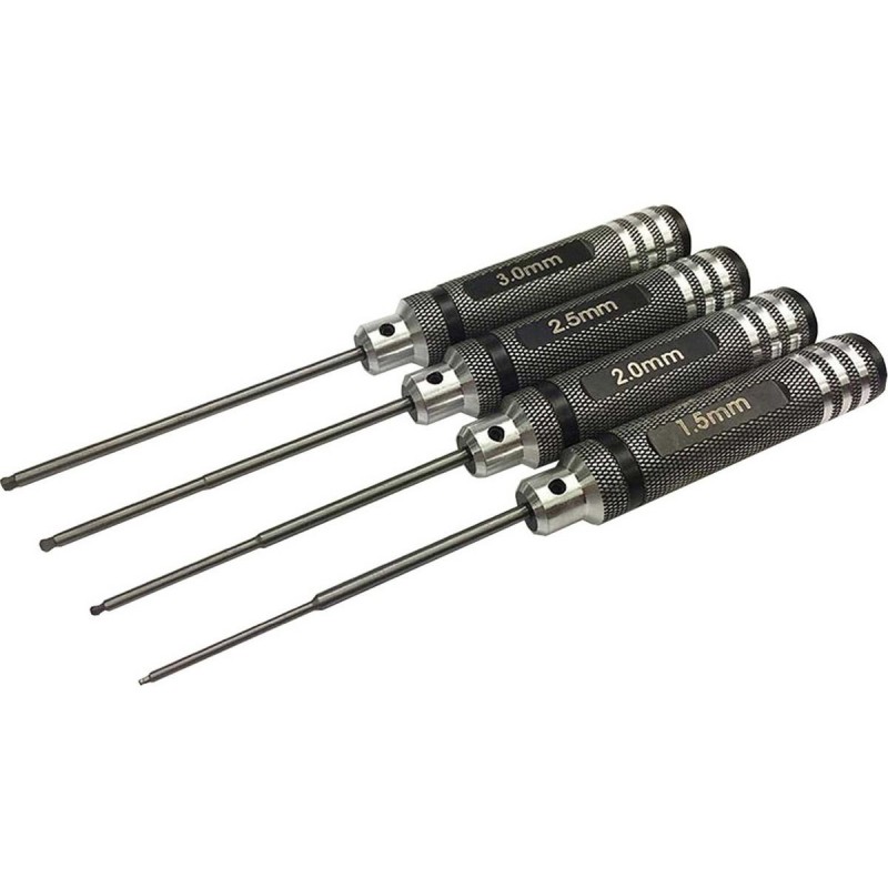 Set de 4 tournevis 6 pans boule Robbe - FLASH RC