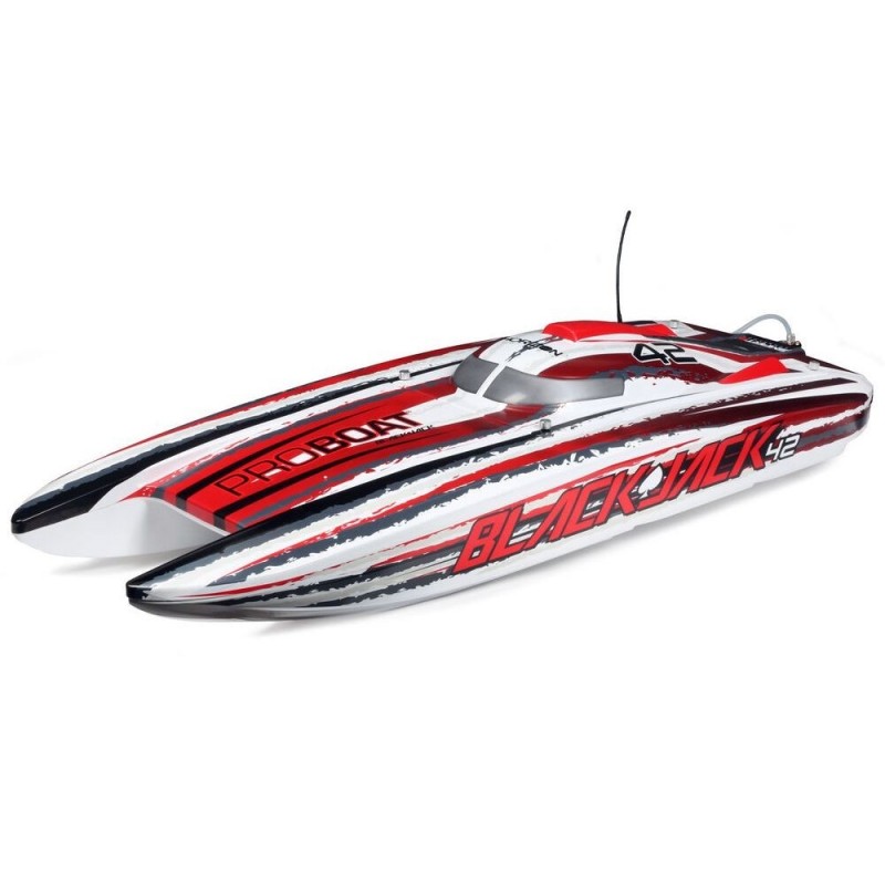 RC Powerboats - Blackjack 42 BL Red/White RTR PROBOAT - FLASH RC