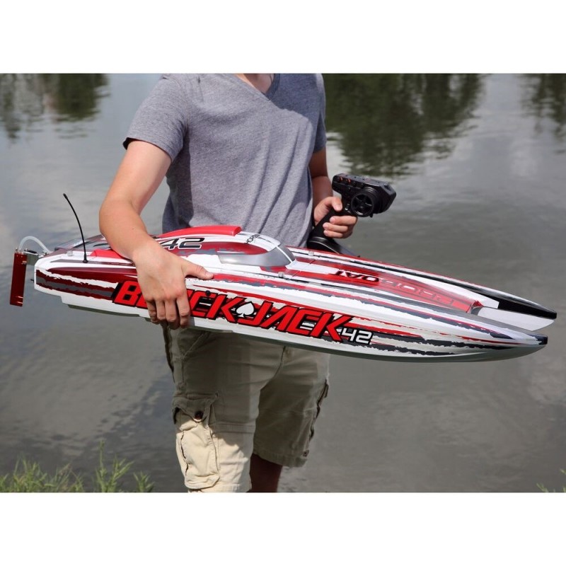 Motoscafi RC - Blackjack 42 BL Rosso/Bianco RTR PROBOAT - FLASH RC