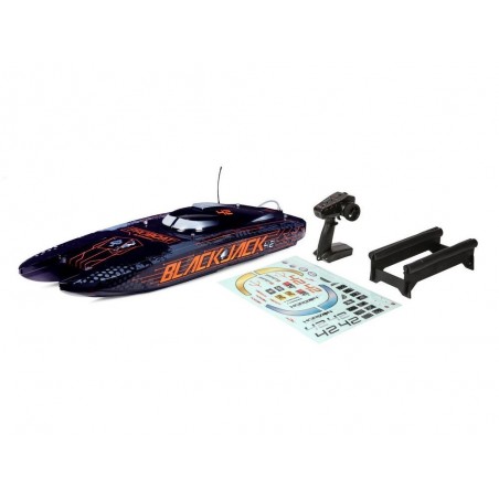 RC Powerboats - Blackjack 42 BL Black/Orange RTR PROBOAT - FLASH RC