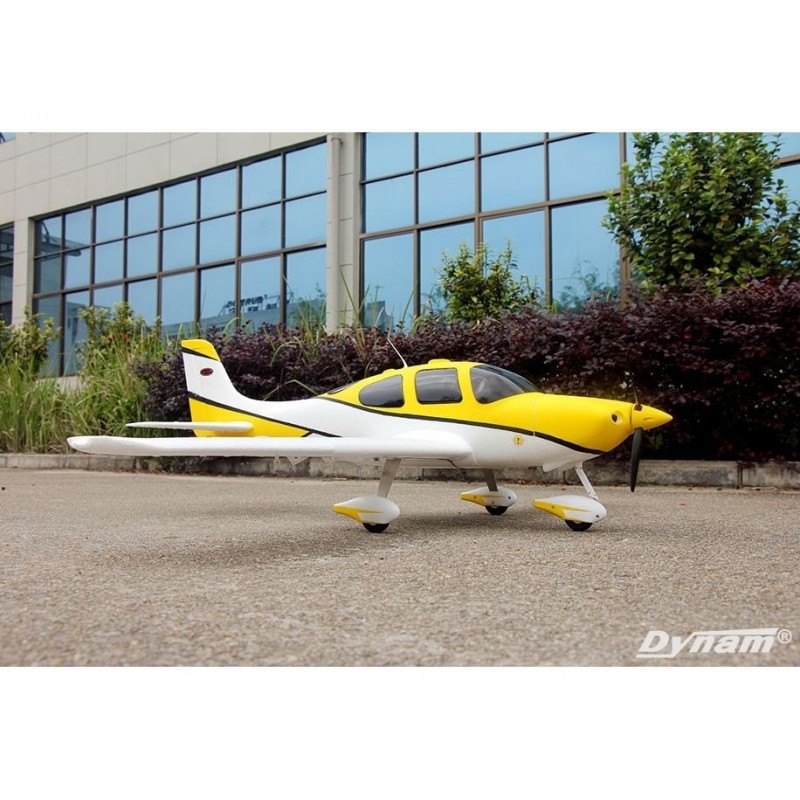 RC-Flugzeugmodelle - Dynam-Flugzeug SR22 weiß und gelb PNP ca. 1.40m - FLASH RC