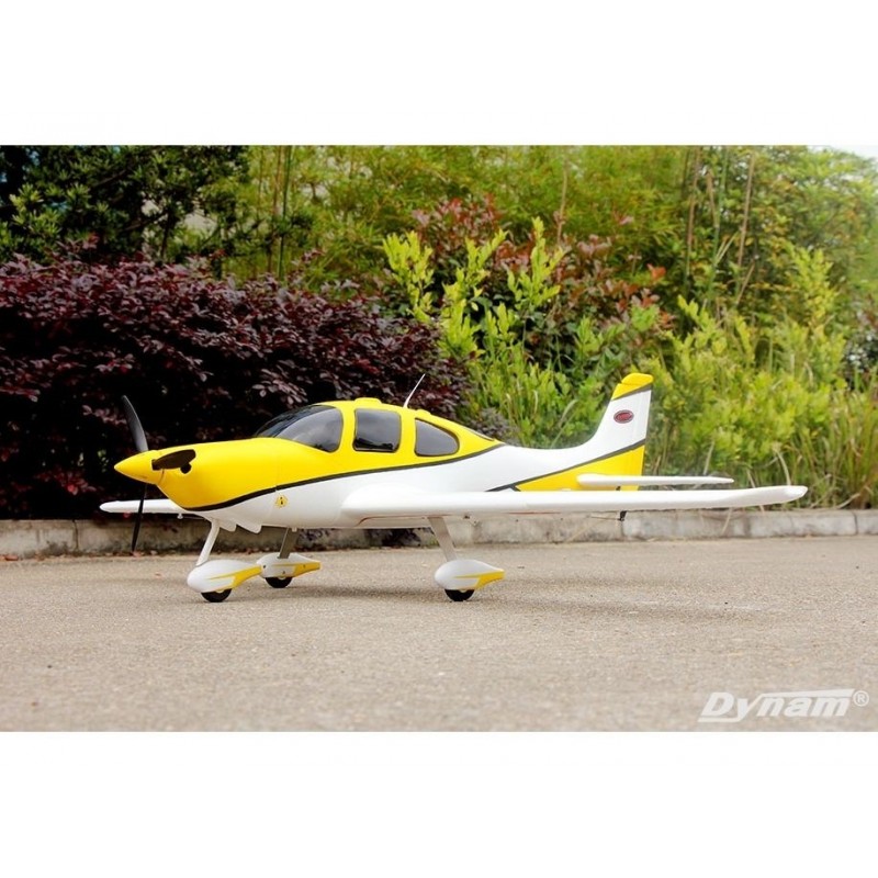 Aeromodello RC - Dynam SR22 bianco e giallo PNP circa 1,40m - FLASH RC