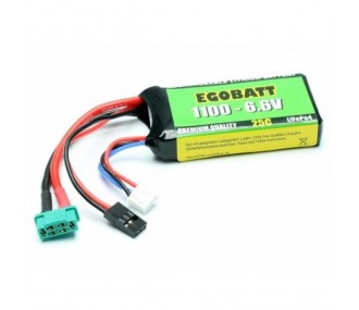 Batterie del ricevitore - EGOBATT 6,6V 1100mAh 25C JR/MPX LiFe - FLASH RC