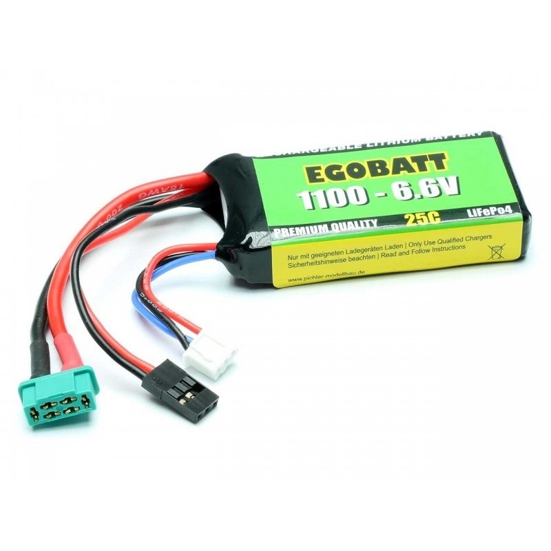 Baterías receptor - Batería EGOBATT 6,6V 1100mAh 25C JR/MPX LiFe - FLASH RC