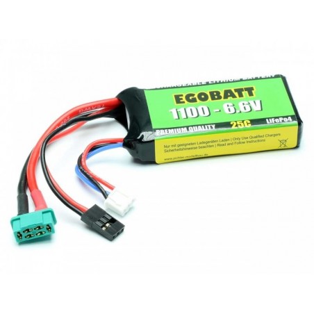 Empfängerakkus - LiFe-Akku EGOBATT 6,6V 1100mAh 25C JR/MPX - FLASH RC