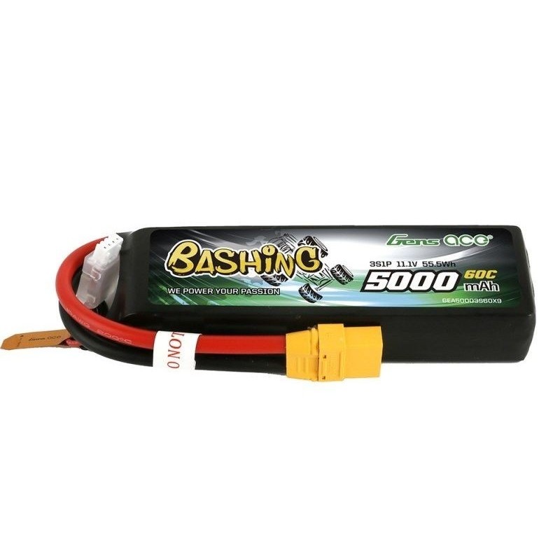 Batterie per auto e barche RC - Gens Ace Bashing-Series Battery, Lipo 3S 11.1V 5000mAh 60C XT90 Socket - FLASH RC