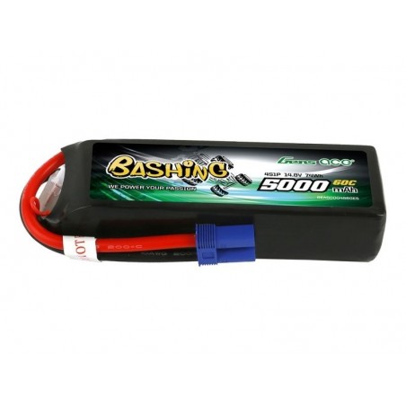 Batteries voitures et bateaux RC - Batterie Gens Ace Bashing-Series, Lipo 4S 14.8V  5000mAh 60C Prise EC5 - FLASH RC