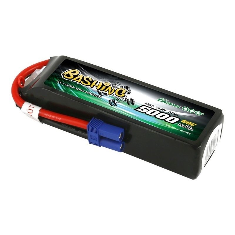 Batterie per auto e barche RC - Gens Ace Bashing-Series, Lipo 4S 14.8V 5000mAh 60C Socket EC5 - FLASH RC
